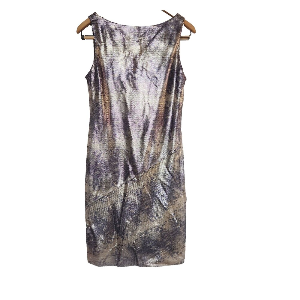 Muse Gold Silver Purple Sequin Bodycon Mini Cocktail Dress Size 6